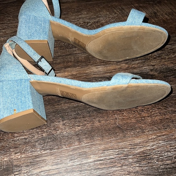 Call It Spring Denim Blue Heeled Sandals - Picture 4 of 4